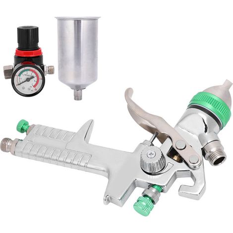 Pneumatische Spritzpistole mit Druckregelventil, 2,5 mm Durchmesser, 1000 ml Aluminiumbehälter (1/5)