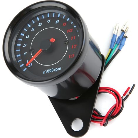 Universeller elektronischer 12V-DC-LED-Tachometer für Motorräder, Drehzahlmesser mit Hintergrundbeleuchtung, Motordrehzahlanzeige (1/5)