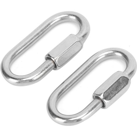 2PCS Mousqueton en Acier Inoxydable Rapide à Vis Hexagonale pour Escalade et Accrochage (5mm) (1/5)