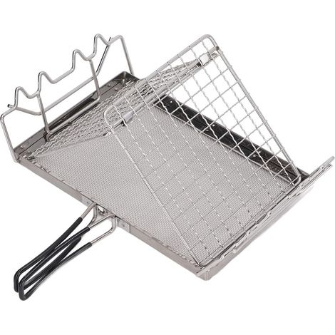 Grille-pain portable, pliable, structure stable, en acier inoxydable, pour l'extérieur pour pique-nique (1/5)