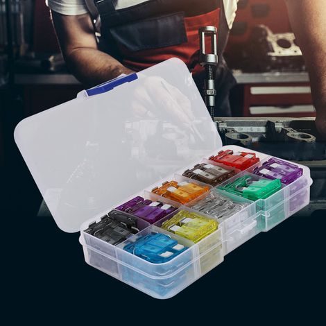 Kit de 100 fusibles à lames en laiton galvanisé basse tension (2 à 35 A), à fusion rapide, 32 V (1/5)