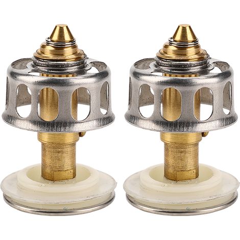 Bouchon évier inox 2pcs universel ressort haute résilience anti-bouchage panier filtre acier inoxydable cuivre installation facile (1/4)