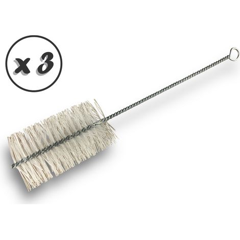 Goupillon NYLON multifonction  Différents diamètres  Garnissage 100 mm  Manche Torsadé - Quantité x 3 - Ø 55 mm - NYLON