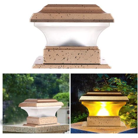 Lampe Solaire Pour Poteau - Panneau Solaire Polysilicium 19 % - Résistant À L Eau Et Aux Intempéries - Pour Jardin Cour Terrasse - 1 Pièce (1/5)