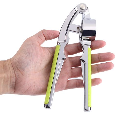 Prensa de ajos manual de acero inoxidable, accesorio de cocina para ajo y jengibre, mangos antideslizantes. (1/5)