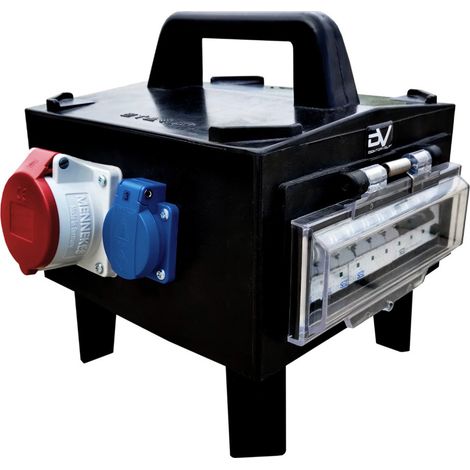Tableau électrique de chantier 16 A, 32 A, protection, fiche Schuko en caoutchouc, IP54, Doktorvolt BAGU-S/FI DV-4654-D (1/4)