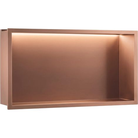 Rea Repisa De Baño Empotrada Led 30x60 Brush Copper (1/5)