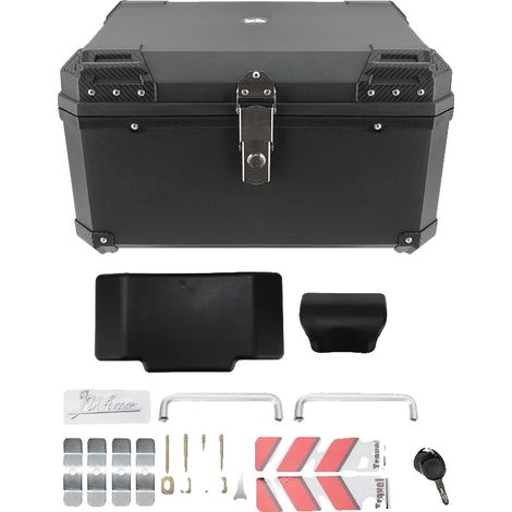 Caja de almacenamiento universal, capacidad de 68 litros, diseño impermeable, color negro. (1/2)
