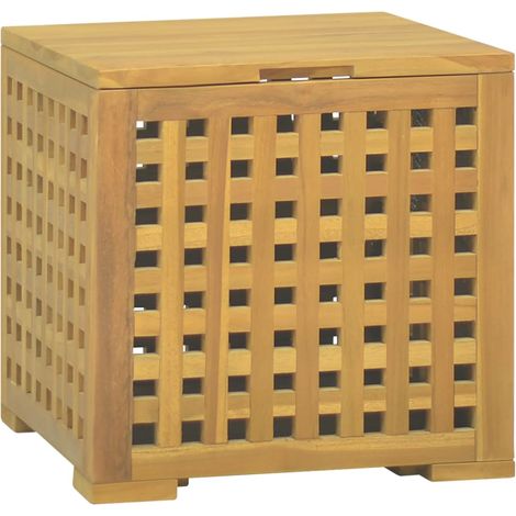 Caja de cuerdas madera maciza de teca 40x40x40 cm vidaXL