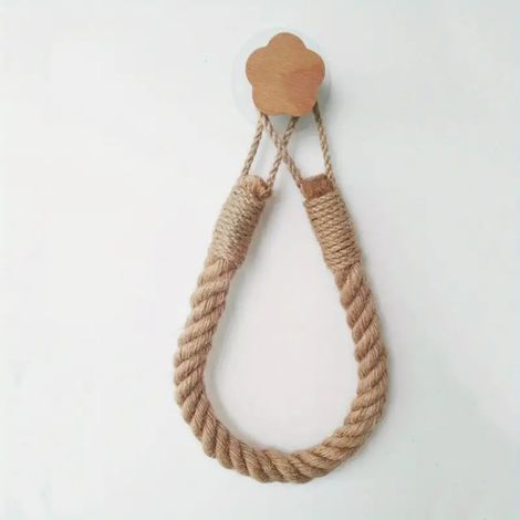 Porte-rouleau de papier toilette,porte-serviettes vintage en corde à suspendre pour la maison,l'hôtel,la salle de bain, la salle de bain,le rangement (1/4)
