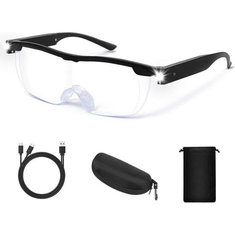 Loupe mains libres avec grossissement de 300 % et lampe LED rechargeable pour la lecture et les loisirs. (1/5)