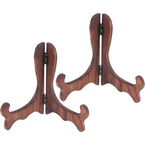 Présentoir à Assiettes 2 Pièces en Bois Bambou pour Table (1/5)
