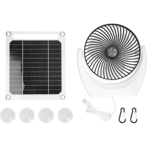 Ventilateur portable 6 W à énergie solaire avec panneau solaire monocristallin en silicium et fonction de chargeur solaire multifonctionnel (1/5)