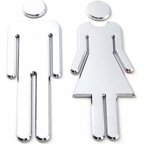 Stickers pour Toilettes.12x4cm.ignes WC de Symboles Hommes et Femmes.Facile à Coller Signes WC Homme Femme pour Toilette WC