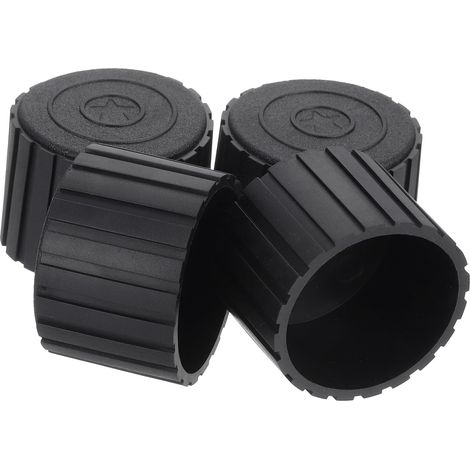 Lot de 4 embouts antidérapants en PVC pour pieds de chaise, 4,5 cm, noir (1/5)