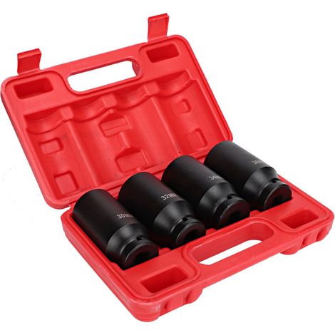 Jeu de 4 douilles à choc 1/2 pouce, embouts 12 pans, adaptateur haute dureté pour réparation (1/3)