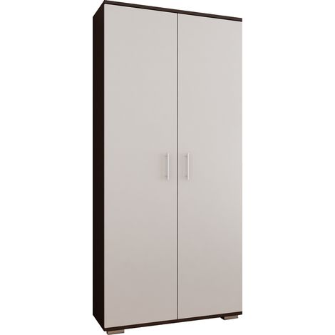 CALIFORNIA Kleiderschrank, zweitürig, T2, 80 cm, WENGE WEISS (1/4)