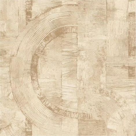 Abstract Geometric Arch Wallpaper Dark Cream Textured Vinyl Paste The Wall