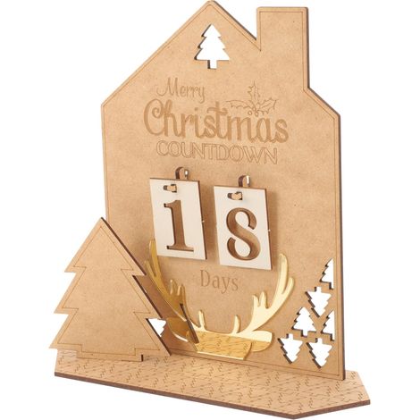 Calendrier De Compte à Rebours De Noël En Bois Décoration Calendrier De Bureau De Table Pour Noël De Noël Calendrier De L'avent De Noël Décor De Calendrier Mdf (1/4)