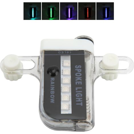 Wasserdichte, doppelseitige LED-Fahrradfelgenbeleuchtung mit 14 farbigen LEDs für Nachtfahrten (1/5)