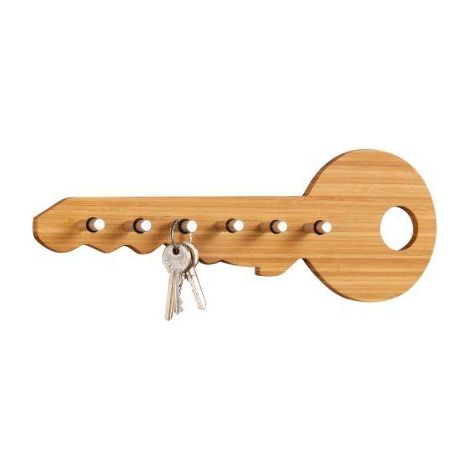 Zeller 13590 tringle pour clés en bambou/inox, 35 x 4 x 12,5 cm