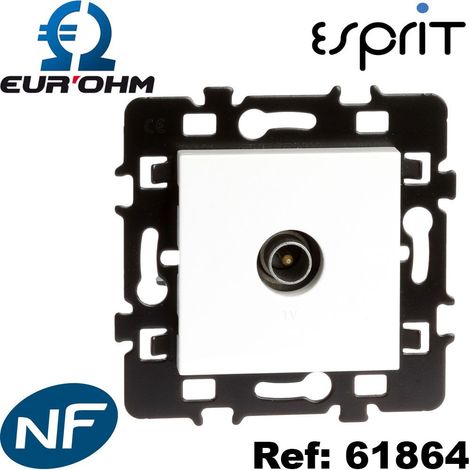 Prise TV / FM / SAT compatible TNT blanche ou anthracite ESPRIT - Type de Prise TV - Prise TV / FM / SAT compatibles TNT