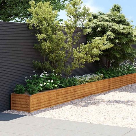 vidaXL Fioriera Rialzata da Giardino 1152x50x36 cm in Acciaio Corten (1/5)