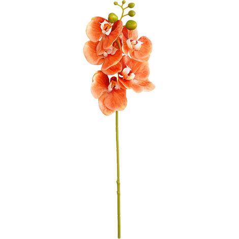 Fleur Artificielle Phalaenopsis - Tige de 45 cm - 5 Têtes - PVC Souple - Décoration Intérieure Table et Événements - Lot de 4 (1/5)