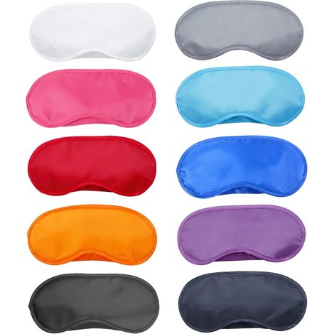 30Pcs Masques de Sommeil, Masque de Nuit pour Dormir et Voyage Multicolor Masque de Nuit Blindfold pour les Yeux pour Enfants Femmes Hommes 10 Couleurs