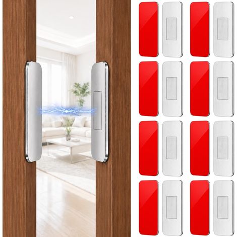 8 Pièces Aimant de Porte Ultra Mince, Loqueteau Magnétique en Acier Inoxydable Adhésif, Aimant Placard Puissant pour Meuble, Tiroir (1/5)