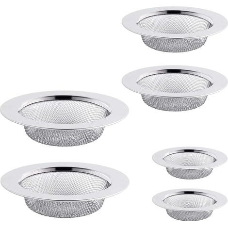 Lot de 6 crépines d'évier en acier inoxydable, bonde de 11,5 cm, crépine d'évier (1/5)