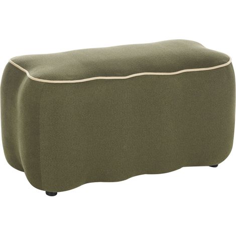 Bench Green Fabric Upholstery Rectangular 69 x 38 Footstool Accent Decoration Living Room Bedroom JUNO (1/5)