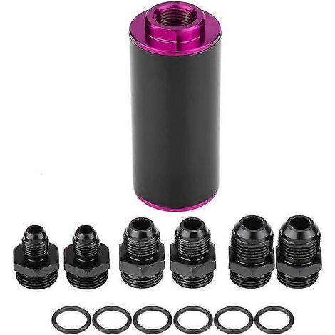 Filtre à carburant universel en ligne à haut débit AN6 en aluminium 100 microns pour voiture et camion, violet, réf. 40960 (1/5)