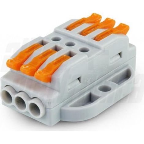 Morsetto rapido 3 poli passante fissaggio alpha elettronica 542-23-1