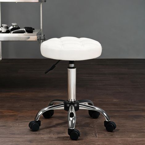 Tabouret blanco en pU Espuma Acero 35,5 x 35,5 x 63 cm (1/5)