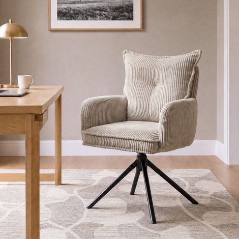 Wahson Chaise de Bureau en Velours, Fauteuil de Bureau Moderne pour Chambre, Chaise Bureau Pivotante Rotation de 360 Degrés, Gris