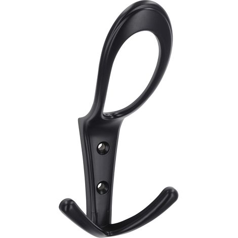 Siro Huthaken Deneb 76x161mm Zinkdruckguss schwarz matt mit Schrauben (1/2)