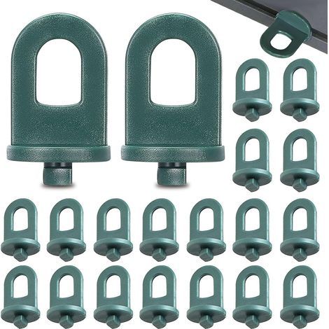 50 Pieces Greenhouse Hooks, Durable Plastic Clips for Greenhouses, Plant Flower Hangers, Climbing Plant Supports - Greenhouse Accessory (Green) (1/5)