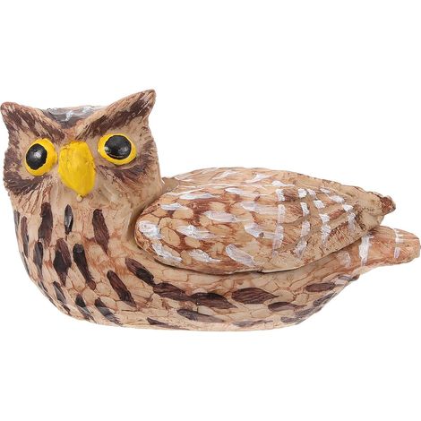 Coffre-Fort pour Clés de Jardin en Résine Cache Animal Hibou, Boîte Porte-clés Extérieure Étanche et Discrète pour Rangement Sécurisé des Clés de Rechange, Décoration de Jardin