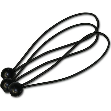 Lot de 12 tendeurs Professionnels en Caoutchouc avec Boule pour Fixation de bâche, vélo, Voiture, Jardin et Bien Plus Encore - Particulièrement Durable et résistant aux UV - 20 cm - Noir-Ensoleillé (1/3)