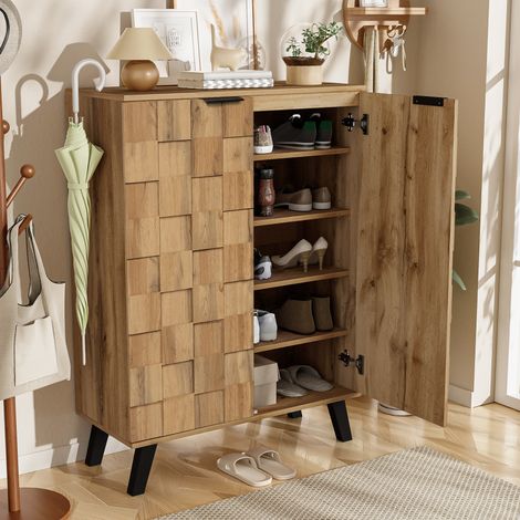 MEUBLIV Meuble à chaussures 80,5 x 35 x 109,5 cm bois – 5 compartiments (1/5)