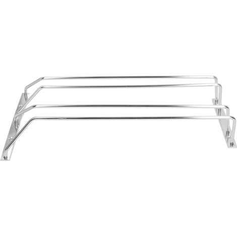Lot de 2 supports à verres double rangée en acier inoxydable 304, avec sachet à bulles, taille moyenne, pour bar et maison, accrochage mural (1/5)