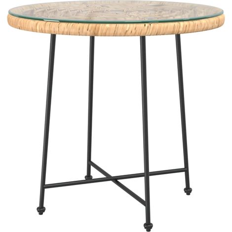 Dining Table Ø80 cm Tempered Glass and Steel vidaXL