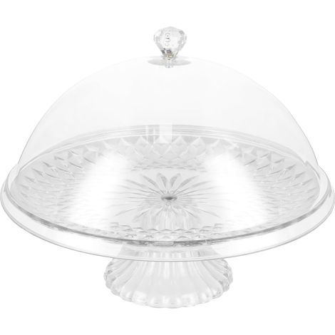 1 Set of Transparent Cake Cover with Tray, Cake Stand Holder, Multi-Function Cake Stand, 30 cm Height 16.5 cm, for Cream Cake, Dessert Salad (1/5)