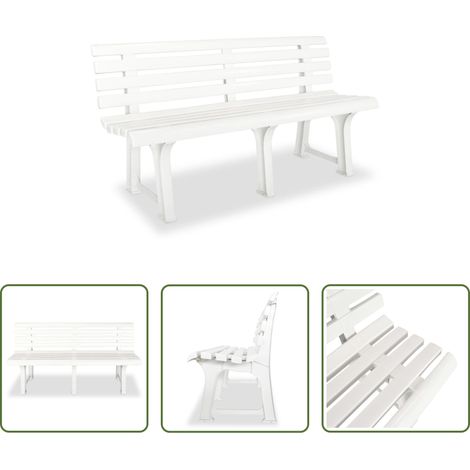 vidaXL Banc de jardin blanc - Banc de jardin 145,5 cm Plastique Blanc (1/5)