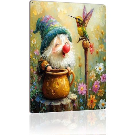 Plaque en Métal Style Vintage Humoristique pour Bar, Café et Jardin, Design Amusant et Rétro, Parfaite pour un Ambiance Légère et Conviviale 30x20 cm. (1/5)