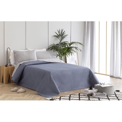 Todocama - Copriletto trapuntato sottile con motivo a rombo, per primavera, estate, autunno e inverno, 100% microfibra extra morbido, Copriletto multiuso, Letto 80/90 - 180x260cm, Grigio Scuro