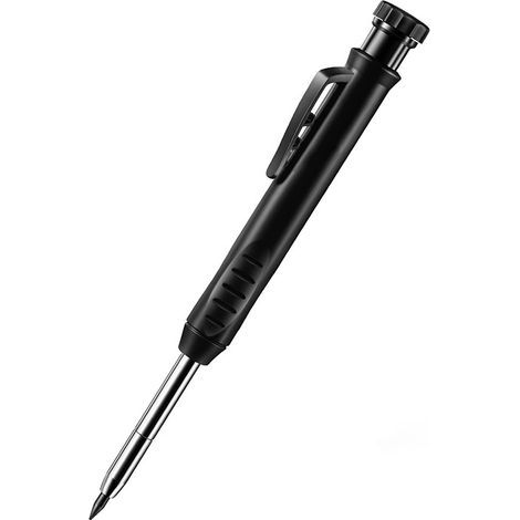 Set of 2 mechanical carpenter's pencils, one black refill + black pen, writing tool, psychological carpenter's markers (1/5)