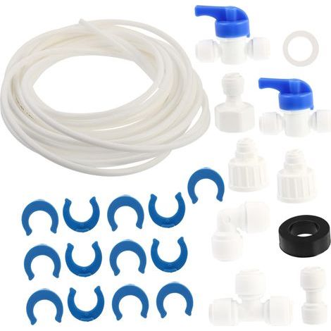 Mipcase Wasserrohr-Installationsset für Kühlschrank, Rohrverbinder, Befestigungsklammer, kompatibel mit Haushaltsgeräten und Wasserfiltern (1/5)