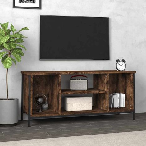 vidaXL TV Cabinet Smoked Oak 102x35x45 cm Engineered Wood (1/5)